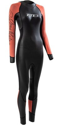 2024 Zone3 Frauen Venture Rckenreiverschluss Swim Neoprenanzug WS22WVEN101 - Black / Orange